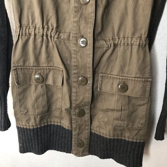 Olive‎ green anorak jacket with sweater back - Picture 4 of 6